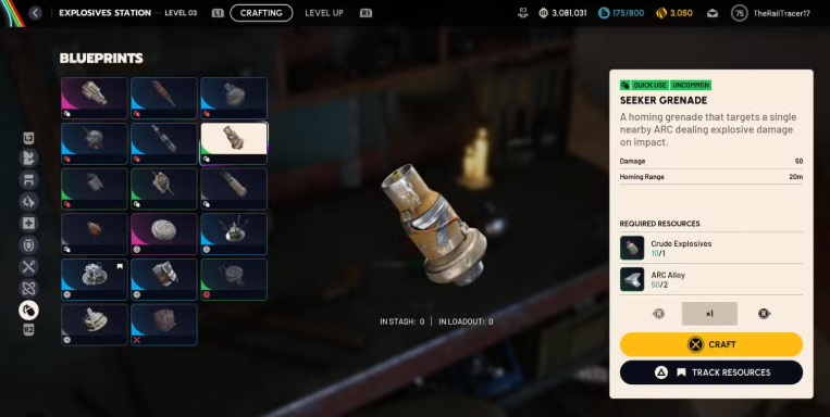 seeker grenade blueprint arc raiders